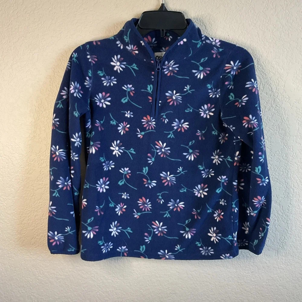 Oshkosh B'gosh Girls Floral Fleece Pullover‎ Size 12